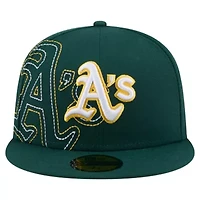 Oakland Athletics MLB Yarn Stitch 59FIFTY Fitted Hat