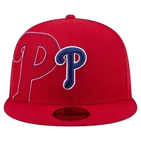 MLB Philadelphia Phillies Yarn Stitch 59FIFTY Fitted Hat