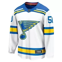 NHL Fanatics Jordan Binnington St. Louis Blues Away Breakaway Player Jersey