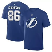 NHL Fanatics Nikita Kucherov Tampa Bay Lightning Authentic Stack Name & Number T-Shirt