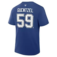 NHL Fanatics Jake Guentzel Tampa Bay Lightning Authentic Stack Name & Number T-Shirt