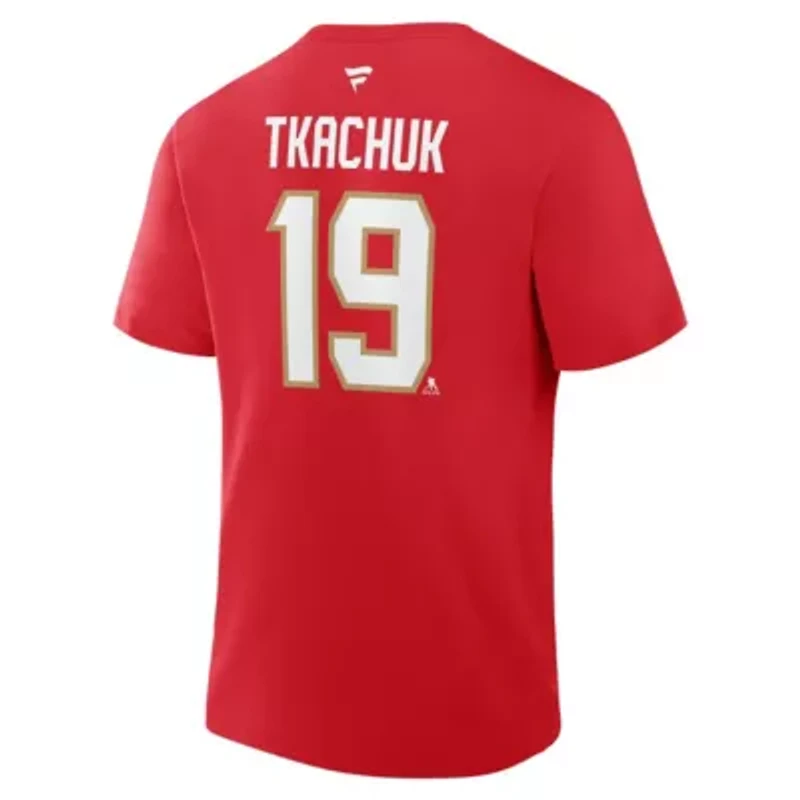 NHL Fanatics Matthew Tkachuk Florida Panthers Authentic Stack Name & Number T-Shirt