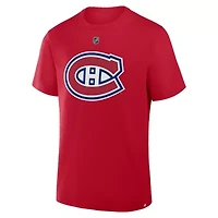 NHL Fanatics Cole Caufield Montreal Canadiens Authentic Stack Name & Number T-Shirt