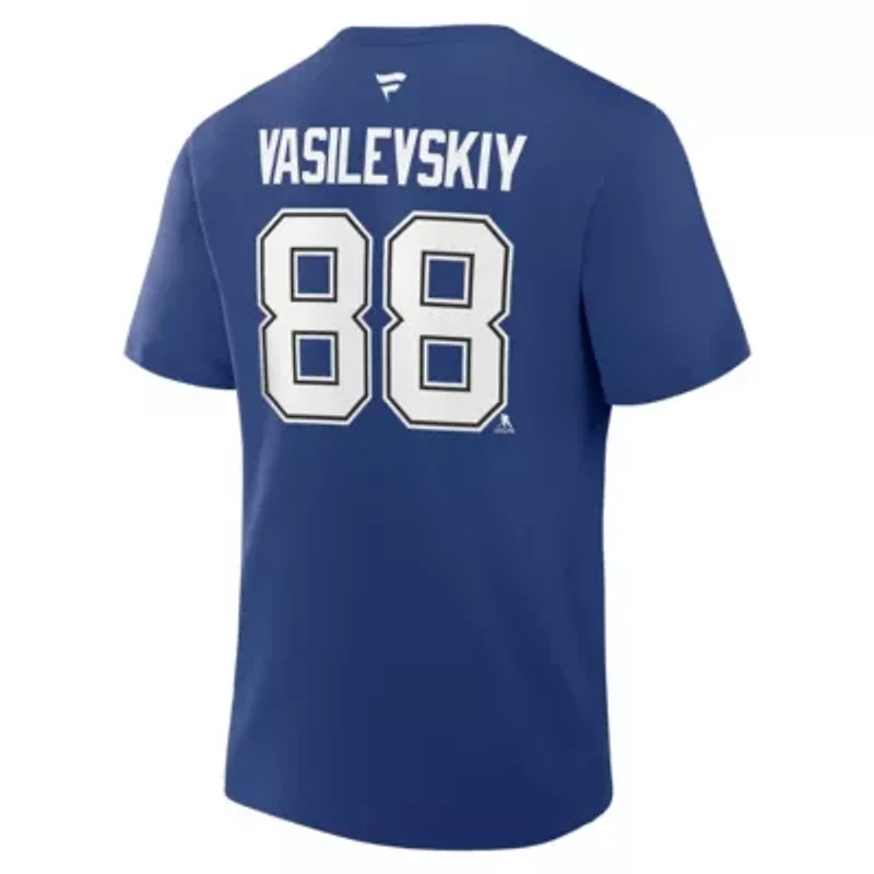 NHL Fanatics Andrei Vasilevskiy Tampa Bay Lightning Authentic Stack Name & Number T-Shirt