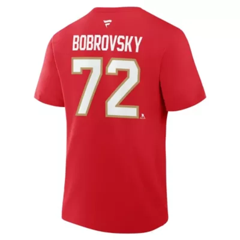 NHL Fanatics Sergei Bobrovsky Florida Panthers Authentic Stack Name & Number T-Shirt