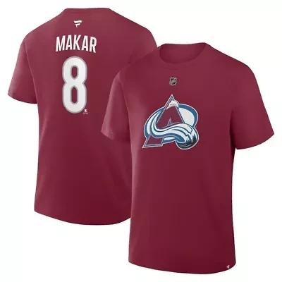 NHL Fanatics Cale Makar Colorado Avalanche Authentic Stack Name & Number T-Shirt