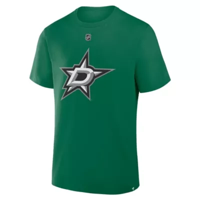 NHL Fanatics Jason Robertson Kelly Dallas Stars Authentic Stack Name & Number T-Shirt