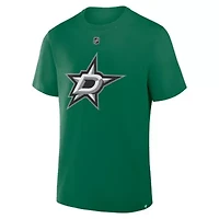 NHL Fanatics Jason Robertson Kelly Dallas Stars Authentic Stack Name & Number T-Shirt