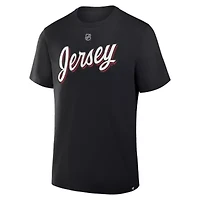 NHL Fanatics Jacob Markstrom New Jersey Devils Authentic Stack Name & Number T-Shirt