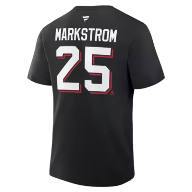 NHL Fanatics Jacob Markstrom New Jersey Devils Authentic Stack Name & Number T-Shirt