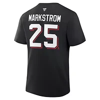 NHL Fanatics Jacob Markstrom New Jersey Devils Authentic Stack Name & Number T-Shirt