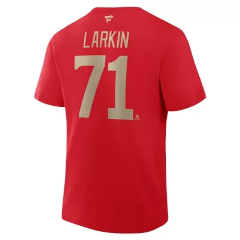 NHL Fanatics Dylan Larkin Detroit Wings Authentic Stack Name & Number T-Shirt