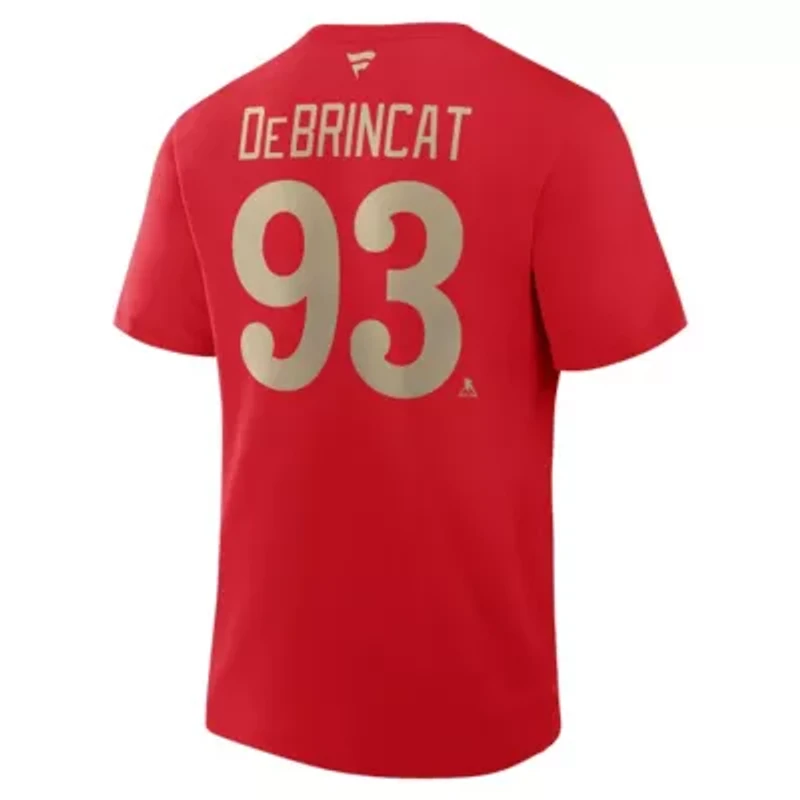 NHL Fanatics Alex DeBrincat Detroit Wings Authentic Stack Name & Number T-Shirt