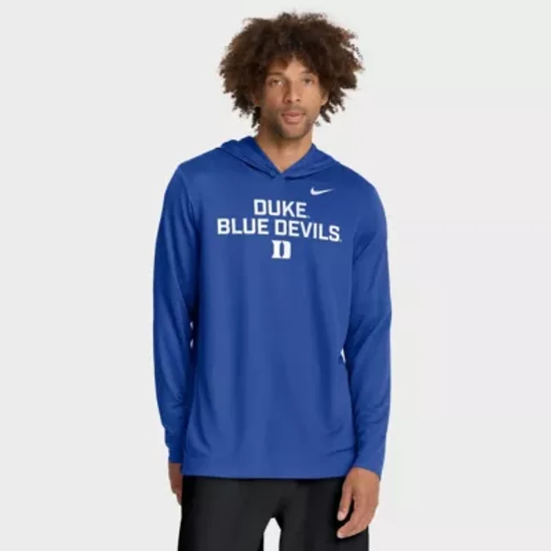 Duke Blue Devils NCAA Nike 2025 Sideline Dri-FIT Long Sleeve Hoodie T-Shirt