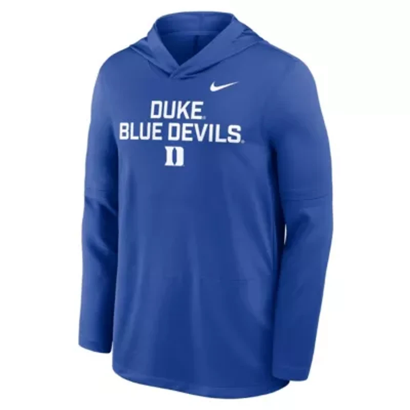 Duke Blue Devils NCAA Nike 2025 Sideline Dri-FIT Long Sleeve Hoodie T-Shirt