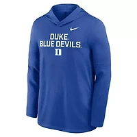 Duke Blue Devils NCAA Nike 2025 Sideline Dri-FIT Long Sleeve Hoodie T-Shirt