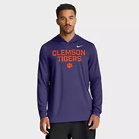 NCAA Nike Clemson Tigers 2025 Sideline Dri-FIT Long Sleeve Hoodie T-Shirt