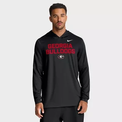NCAA Nike Georgia Bulldogs 2025 Sideline Dri-FIT Long Sleeve Hoodie T-Shirt