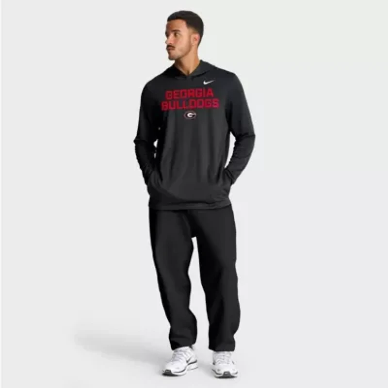 NCAA Nike Georgia Bulldogs 2025 Sideline Dri-FIT Long Sleeve Hoodie T-Shirt