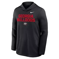 NCAA Nike Georgia Bulldogs 2025 Sideline Dri-FIT Long Sleeve Hoodie T-Shirt