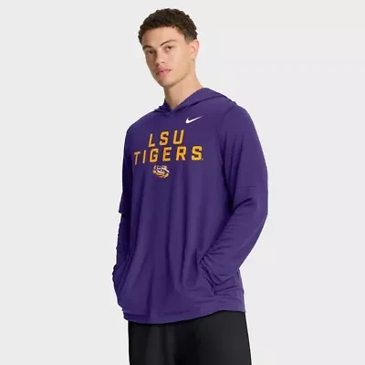 NCAA Nike LSU Tigers 2025 Sideline Dri-FIT Long Sleeve Hoodie T-Shirt