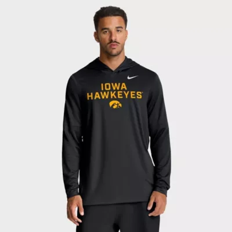 NCAA Nike Iowa Hawkeyes 2025 Sideline Dri-FIT Long Sleeve Hoodie T-Shirt