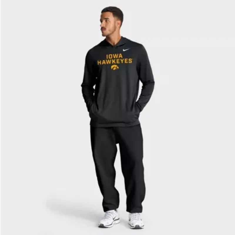 NCAA Nike Iowa Hawkeyes 2025 Sideline Dri-FIT Long Sleeve Hoodie T-Shirt