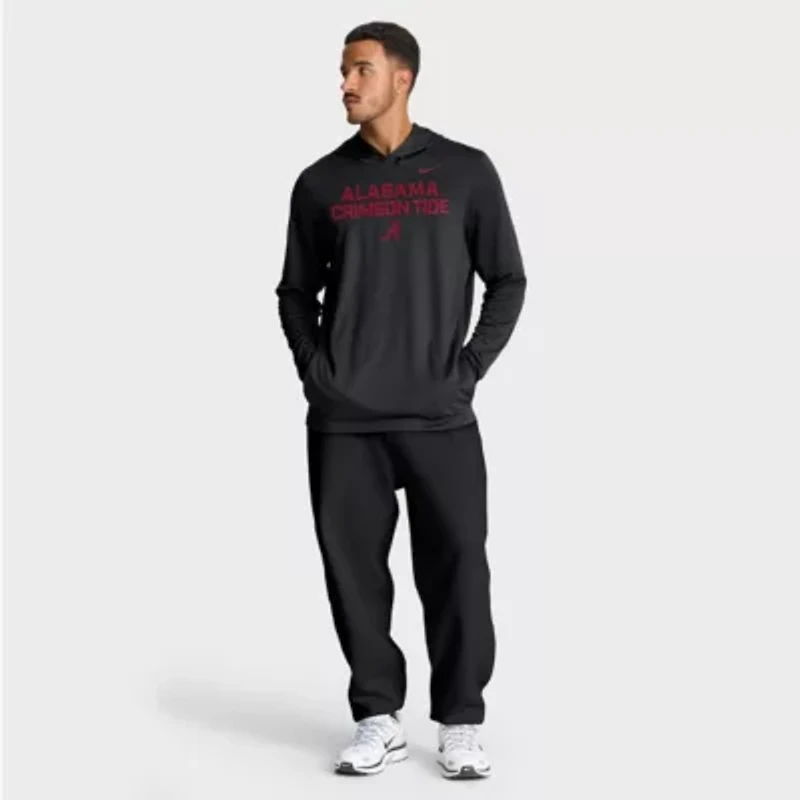 Alabama Crimson Tide NCAA Nike 2025 Sideline Dri-FIT Long Sleeve Hoodie T-Shirt