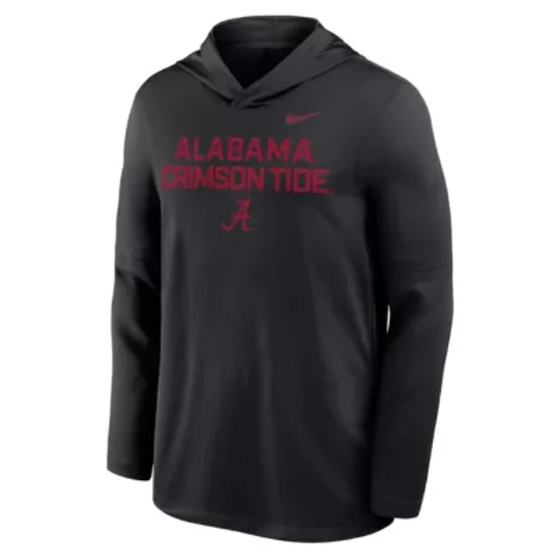 Alabama Crimson Tide NCAA Nike 2025 Sideline Dri-FIT Long Sleeve Hoodie T-Shirt