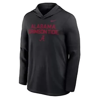 Alabama Crimson Tide NCAA Nike 2025 Sideline Dri-FIT Long Sleeve Hoodie T-Shirt