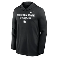 NCAA Nike Michigan State Spartans 2025 Sideline Dri-FIT Long Sleeve Hoodie T-Shirt