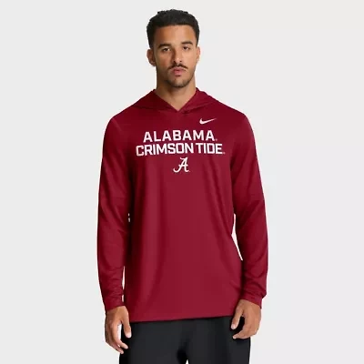 Alabama Crimson Tide NCAA Nike 2025 Sideline Dri-FIT Long Sleeve Hoodie T-Shirt