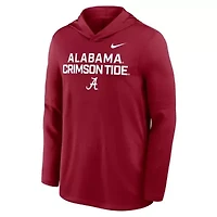 Alabama Crimson Tide NCAA Nike 2025 Sideline Dri-FIT Long Sleeve Hoodie T-Shirt