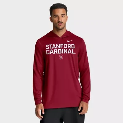 Stanford Cardinal NCAA Nike 2025 Sideline Dri-FIT Long Sleeve Hoodie T-Shirt