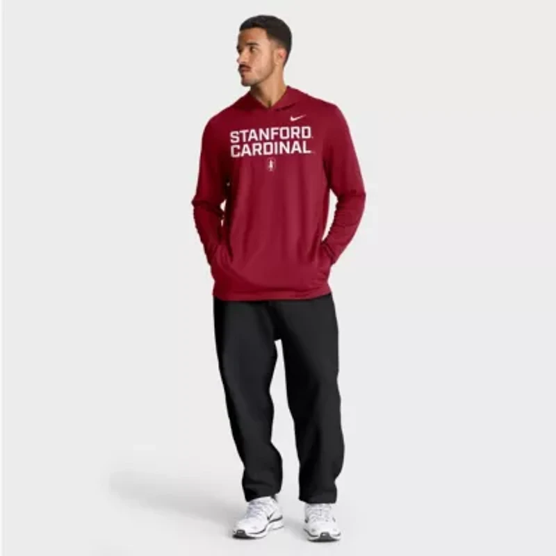 Stanford Cardinal NCAA Nike 2025 Sideline Dri-FIT Long Sleeve Hoodie T-Shirt