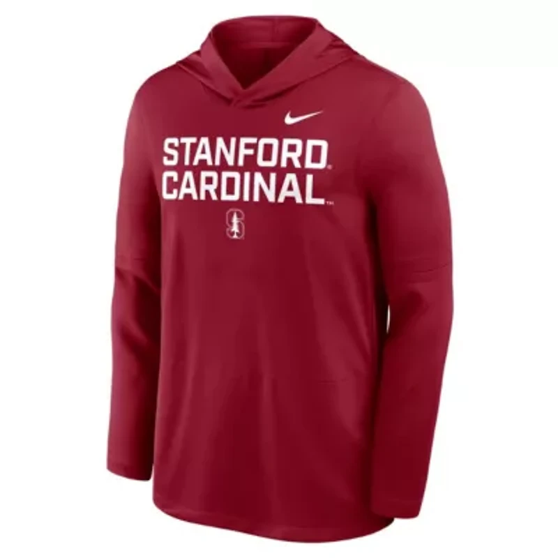 Stanford Cardinal NCAA Nike 2025 Sideline Dri-FIT Long Sleeve Hoodie T-Shirt
