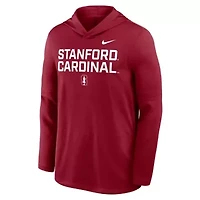 Stanford Cardinal NCAA Nike 2025 Sideline Dri-FIT Long Sleeve Hoodie T-Shirt