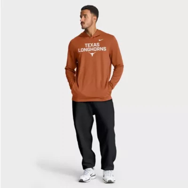 NCAA Nike Texas Longhorns 2025 Sideline Dri-FIT Long Sleeve Hoodie T-Shirt