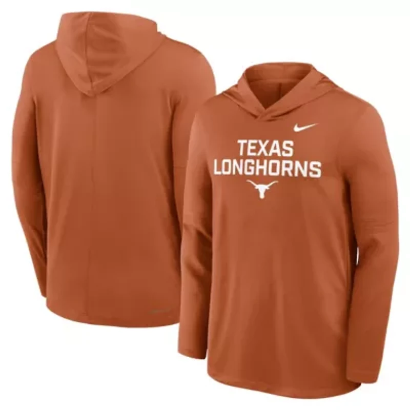 NCAA Nike Texas Longhorns 2025 Sideline Dri-FIT Long Sleeve Hoodie T-Shirt