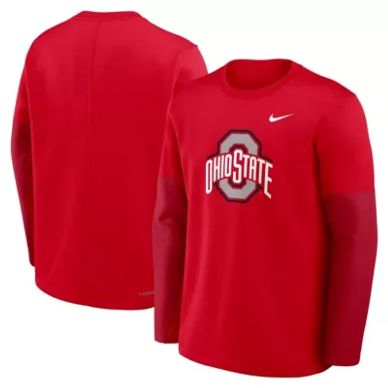 NCAA Nike Ohio State Buckeyes 2025 Sideline Coach Therma-FIT Long Sleeve T-Shirt