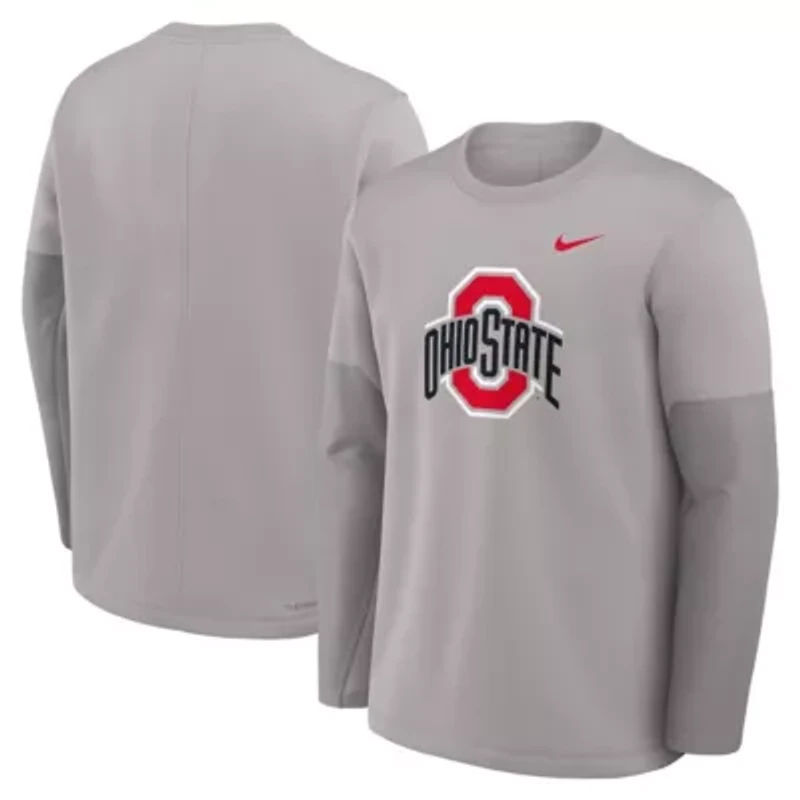 NCAA Nike Ohio State Buckeyes 2025 Sideline Coach Therma-FIT Long Sleeve T-Shirt