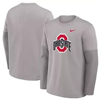 NCAA Nike Ohio State Buckeyes 2025 Sideline Coach Therma-FIT Long Sleeve T-Shirt