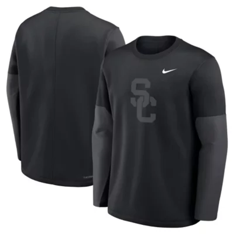 NCAA Nike USC Trojans 2025 Sideline Coach Therma-FIT Long Sleeve T-Shirt