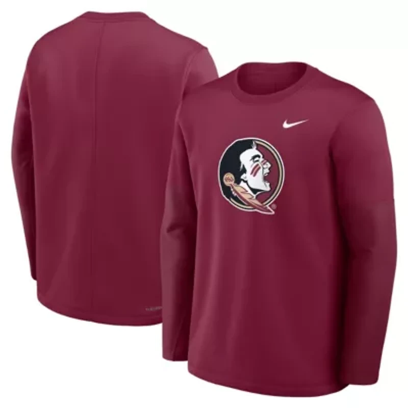 NCAA Nike Florida State Seminoles 2025 Sideline Coach Therma-FIT Long Sleeve T-Shirt