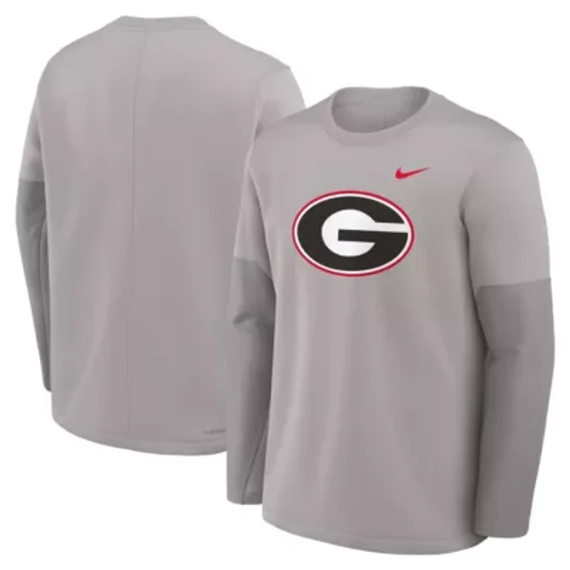 NCAA Nike Georgia Bulldogs 2025 Sideline Coach Therma-FIT Long Sleeve T-Shirt