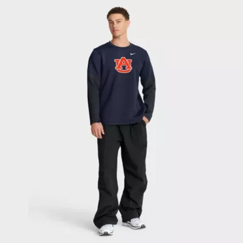 NCAA Nike Auburn Tigers 2025 Sideline Coach Therma-FIT Long Sleeve T-Shirt
