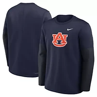 NCAA Nike Auburn Tigers 2025 Sideline Coach Therma-FIT Long Sleeve T-Shirt
