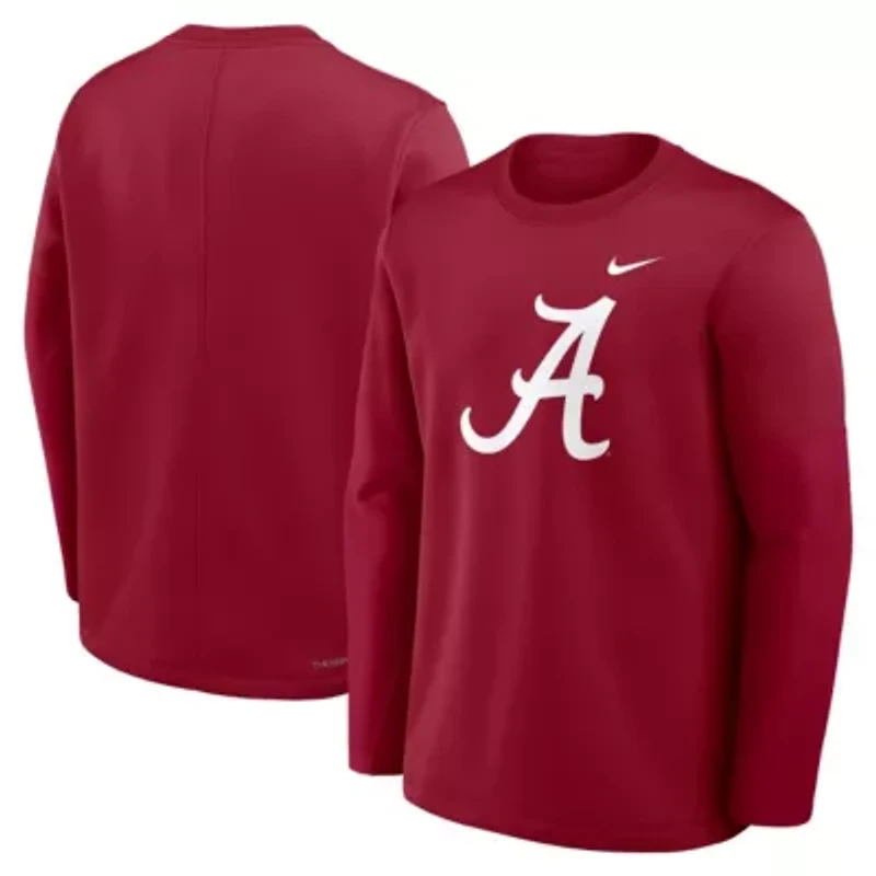 Alabama Crimson Tide NCAA Nike 2025 Sideline Coach Therma-FIT Long Sleeve T-Shirt