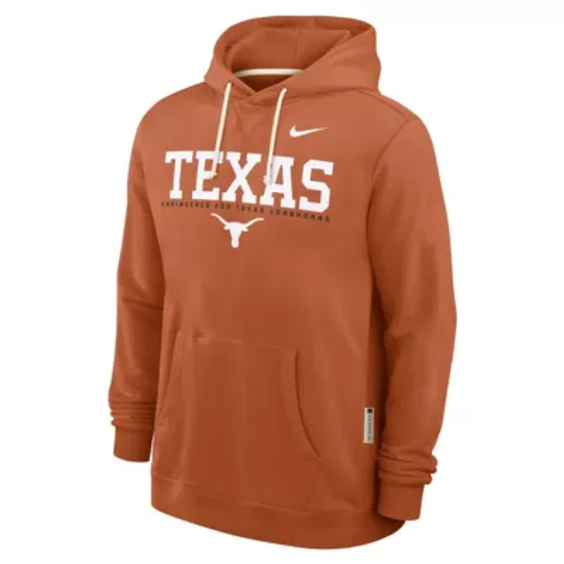 NCAA Nike Burnt Texas Longhorns 2025 Sideline Standard Issue Dri-FIT Hoodie