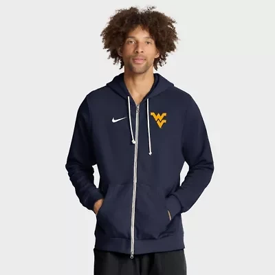 NCAA Nike West Virginia Mountaineers 2025 Sideline Standard Issue Dri-FIT Full-Zip Hoodie